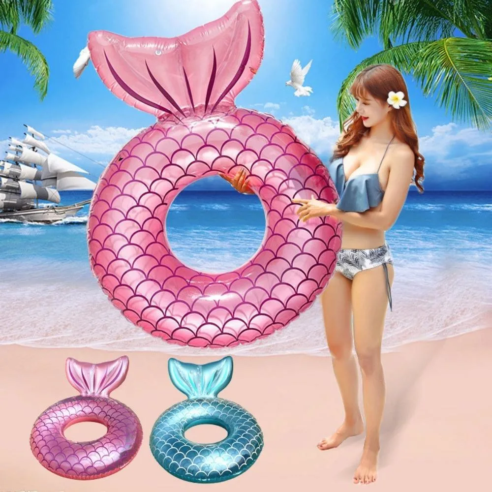 Beach Pool Ring Fish Tail Swimming Chair Suit Inflatable Mermaid Swimming Hoop with Backrest Bl20880