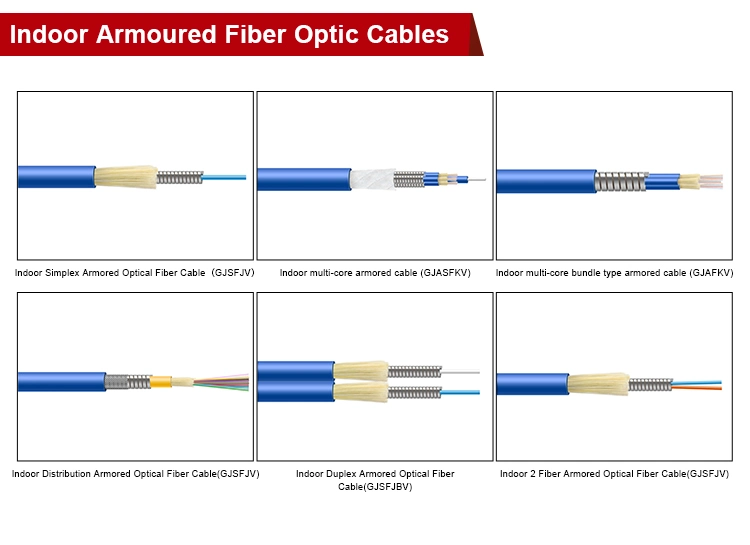 50m Multimode 2 Fibers LC/Fminated Pulling Eye Fiber Optic Patch Cablec/Sc/St Pre-Ter for Kuwait Cabling System Multimode