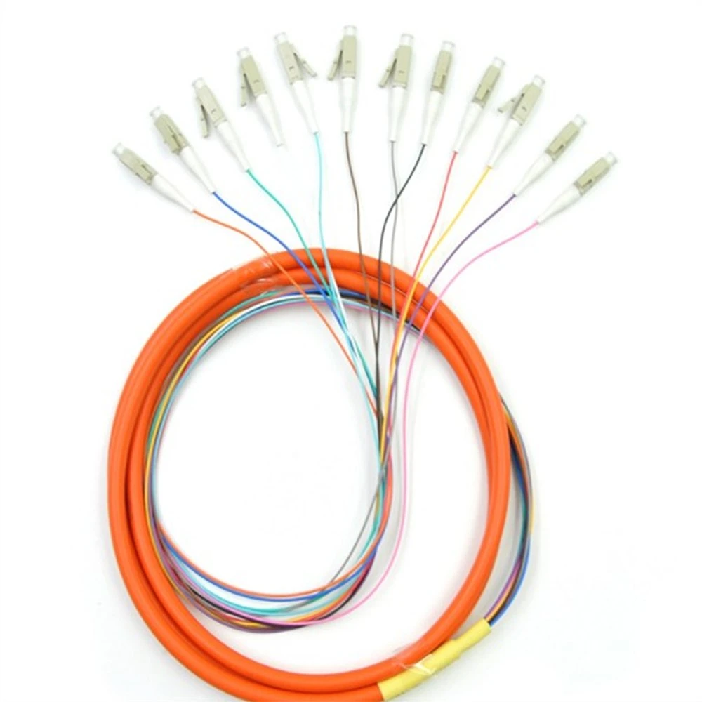 High Quality Single Mode 12 Core LC Upc Fanout Pigtail Optical Patch Cords Cable MPO Jumper Fiber Optic Patchcord