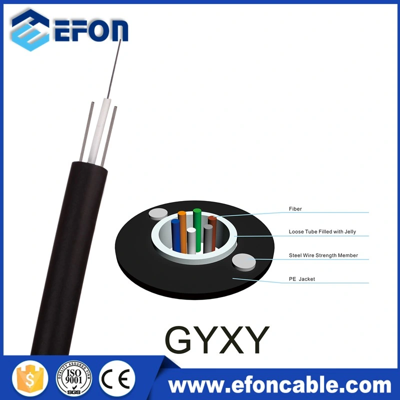 G652D 2 4 6 8 Core PE Jacket Single Mode Gyfxy FRP Strength Member Optical Fibre Cable