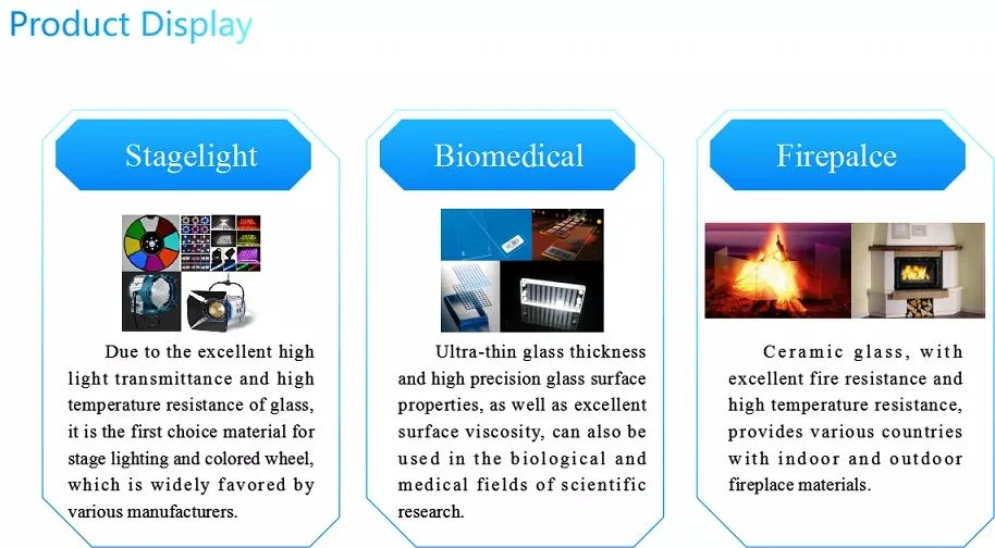 Borofloat 33 Thickness 0.70mm Thermal Expansion Coefficient Light Transmittance 92% Glass