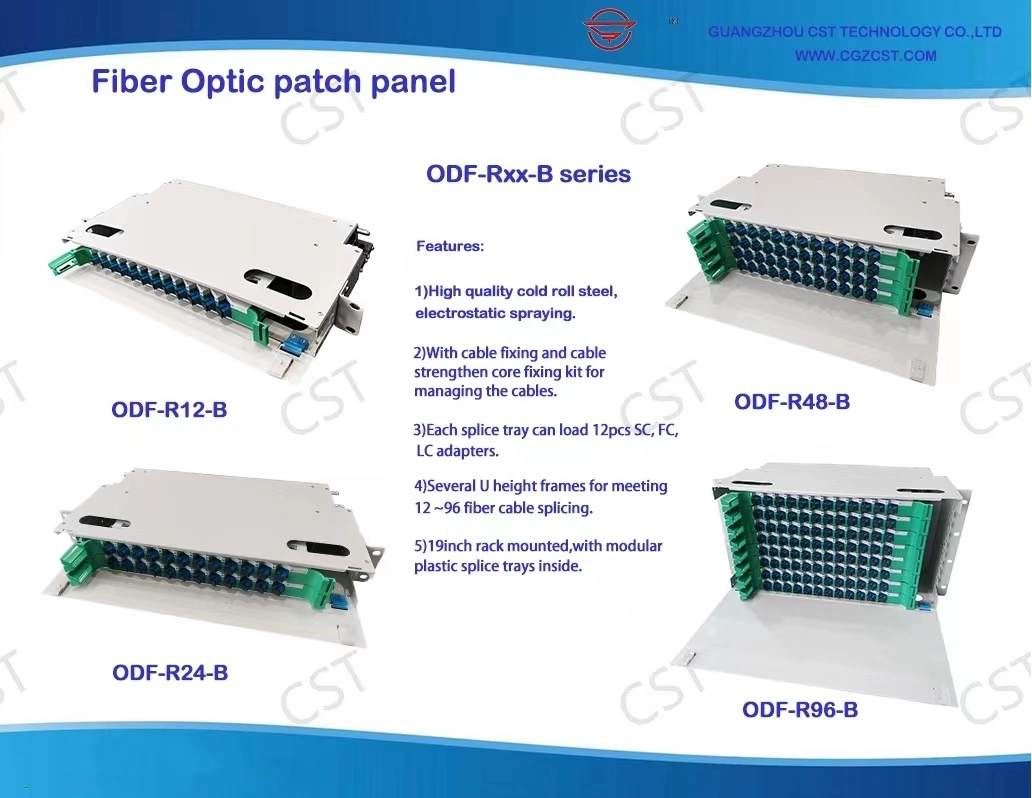 Rack Mount 48 Port Sc Upc/APC Outdoor Sliding Fiber Optic Patch Panel ODF Distribution Frame Price for Communication