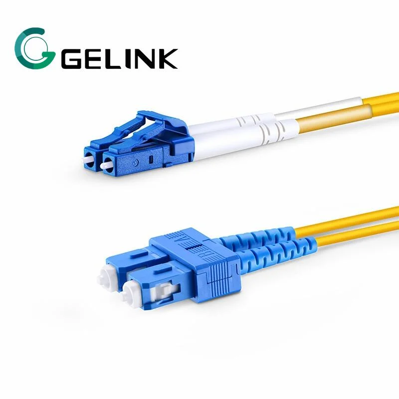 Indoor Optical Cable Connector LC/Upc-Sc/Upc Sm Dx 10m PVC/LSZH Yellow Fiber Patch Cord