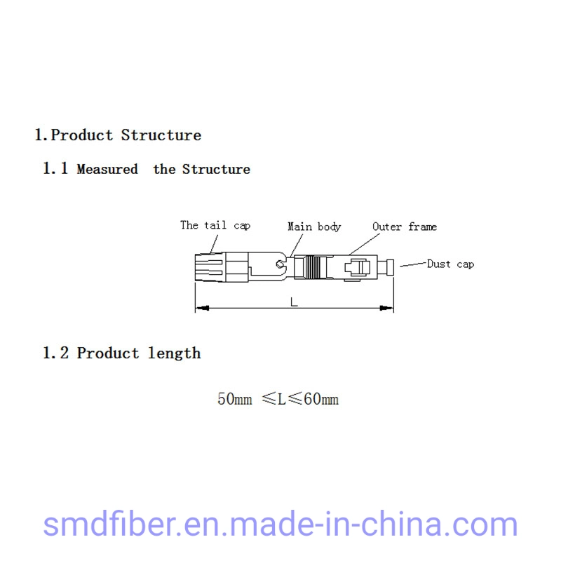 Communication Equipment Sc APC Fiber Optic Fast/Quick Connector for FTTH Cable