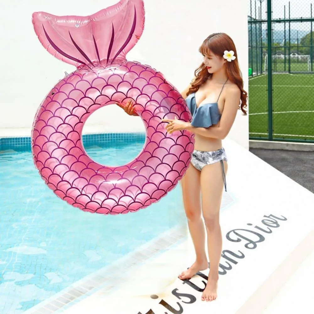 Beach Pool Ring Fish Tail Swimming Chair Suit Inflatable Mermaid Swimming Hoop with Backrest Bl20880