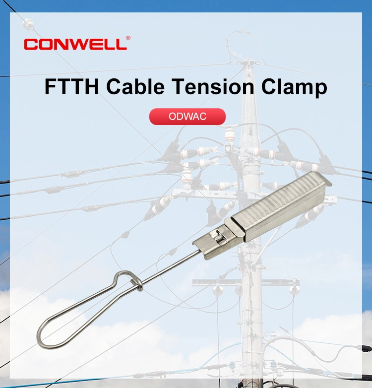 FTTH Stainless Steel Wire Adjustable Drop Wire Clamp Tension Cable Clamp Wedge Type