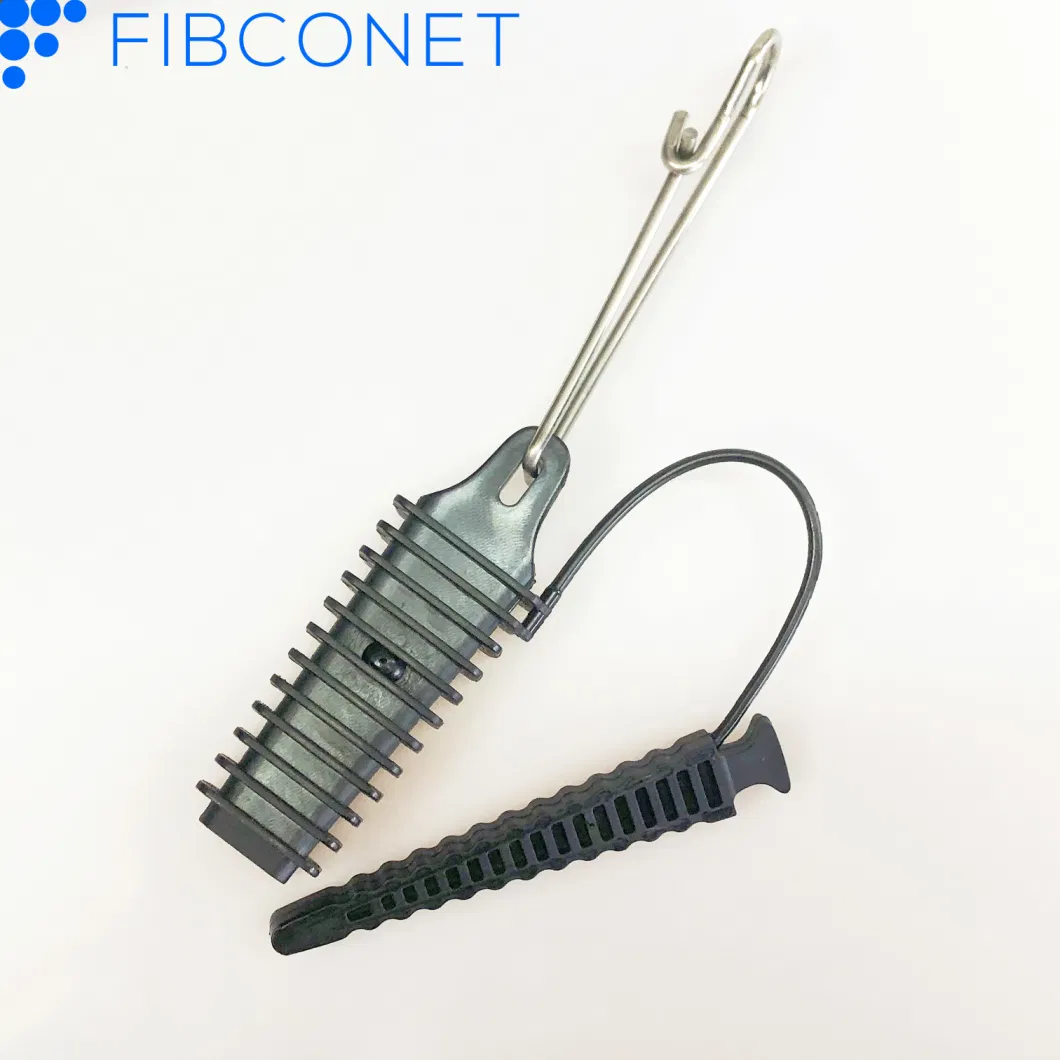 FTTH Fiber Optical Tension Clamp ADSS Cable Overhead Plastic with Steel Hook