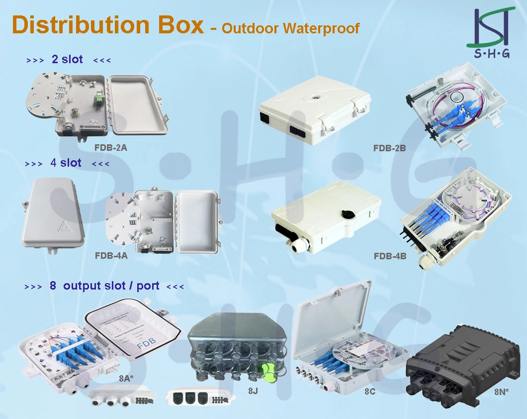 2/4/6/8/12/16/24/32/48 Fiber Splice Factory Price FTTX Optical Splitter Optic Fiber Junction/Distribution/Terminal Box