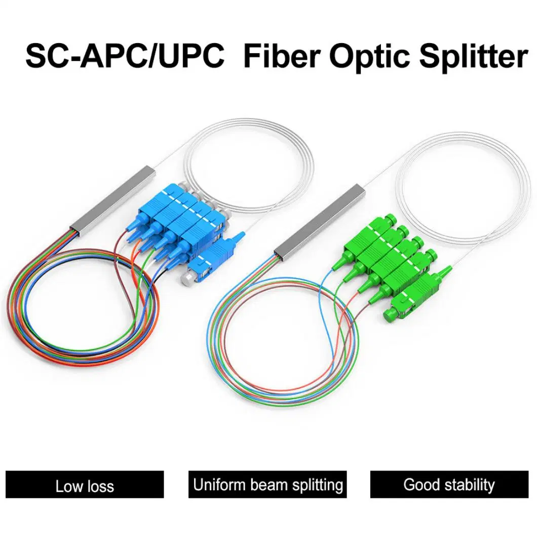 Optic Fiber Steel Tube 1*N 2*N N 2 4 6 8 12 16 32 64 Micro Type PLC Splitter Sc APC / Upc FTTH Fiber Splitter