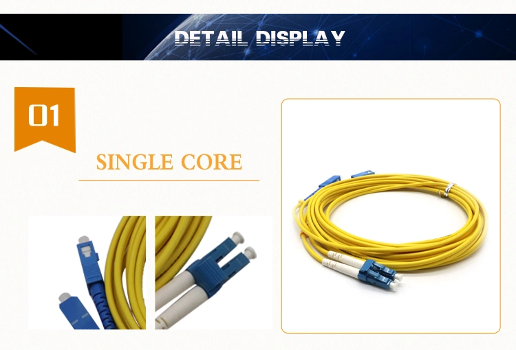 Sc Upc LC Upc Singlemode OS1 G657A G652D 9/125um Duplex Fiber Optic Patch Cord Jumper