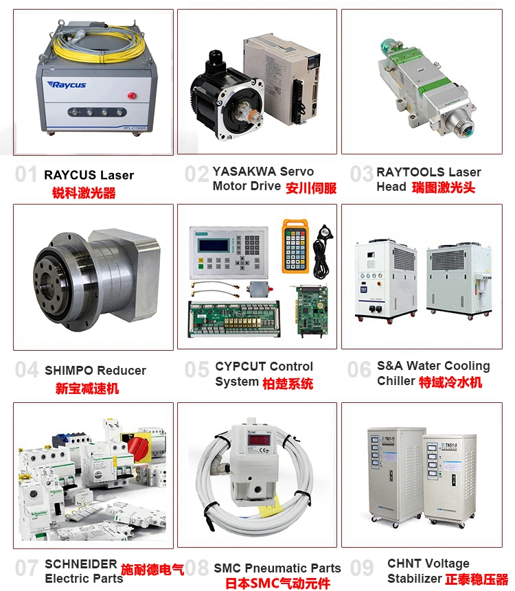 Heavy Industrial 1kw 1500W 2000W Fiber Metal Sheet Laser Cutting Machine Optic Equipment