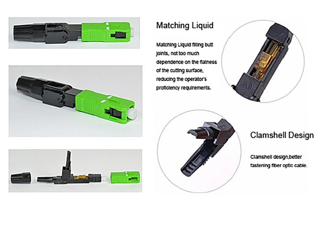 FTTH Fiber Optic Sm/mm Simplex Duplex Sc-LC Plastic Field Fast Assembly Optical Quick/Fast Connector