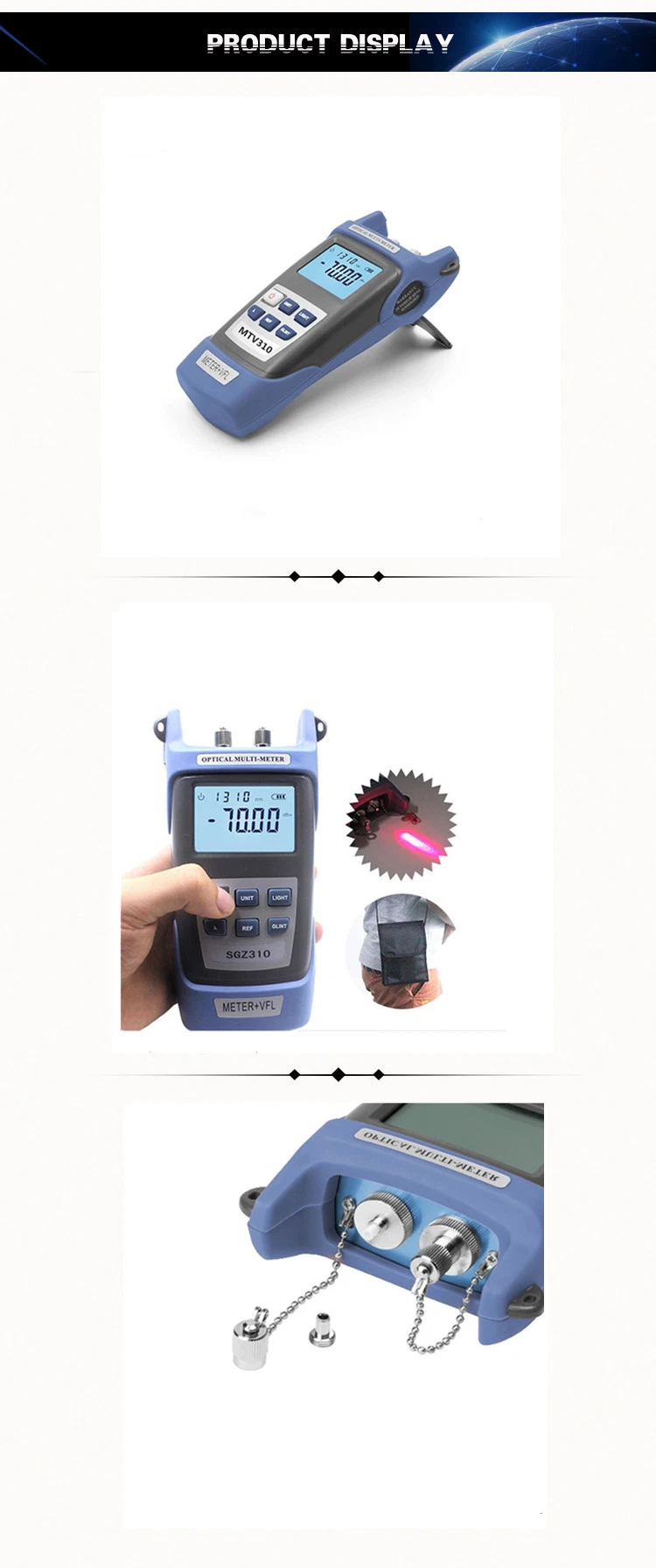 Portable Opm Cable Tester Handheld Mini Fiber Optical Power Meter for FTTH FTTB FTTX Network