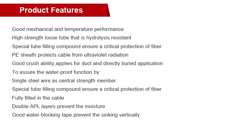 GYTA53 Outdoor Direct Buried Armored/Armoured Double Jacket Underground Optic/Optical Fiber Cable