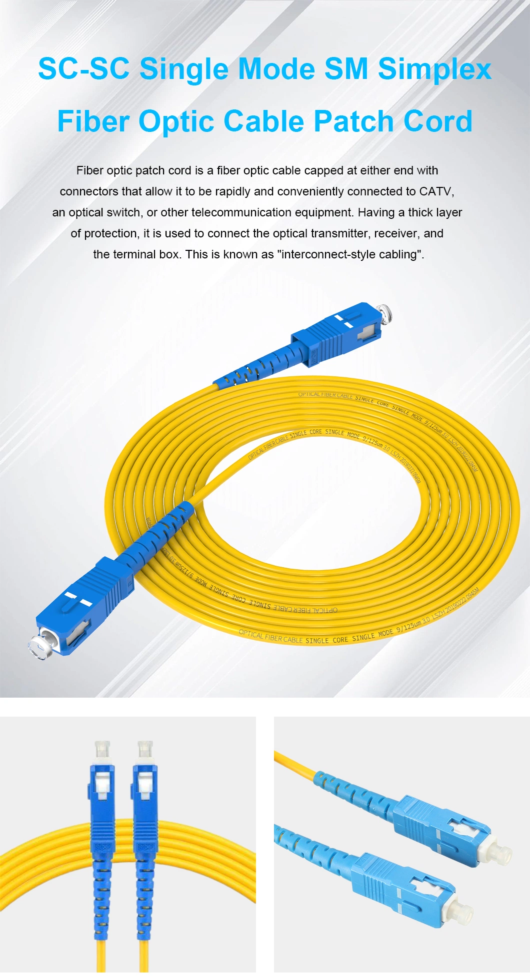 Low Loss Good Exchange Ability Cabling Fiber with RoHS G652D G657A1 G657A2