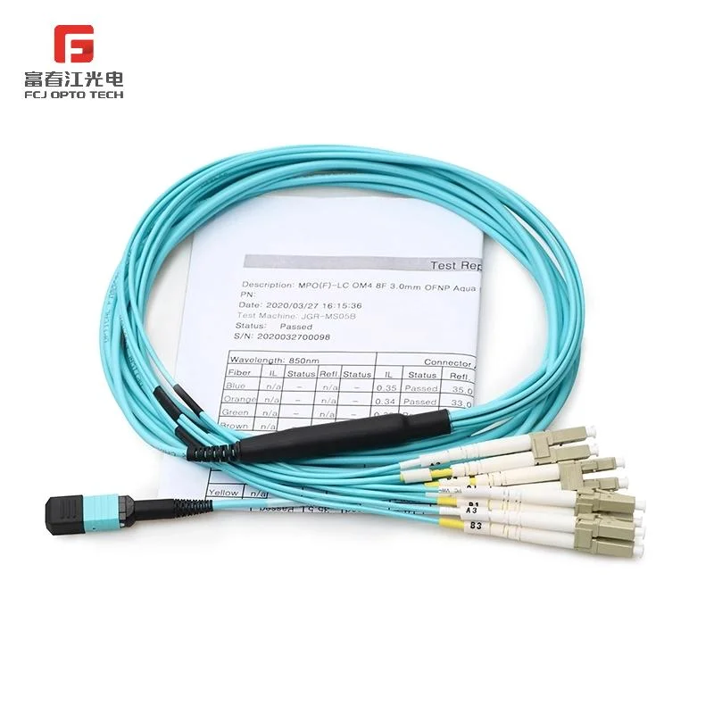 Fcj Fiber Optic Jumper Cable Om3 Aqua Multimode Simplex FC