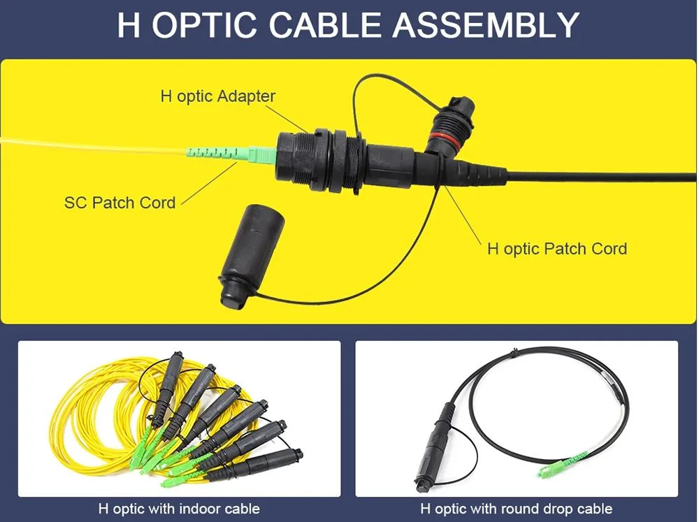 Waterproof FTTH Sc APC Fiber Optic Patch Cord Compatible with Optitap Connector