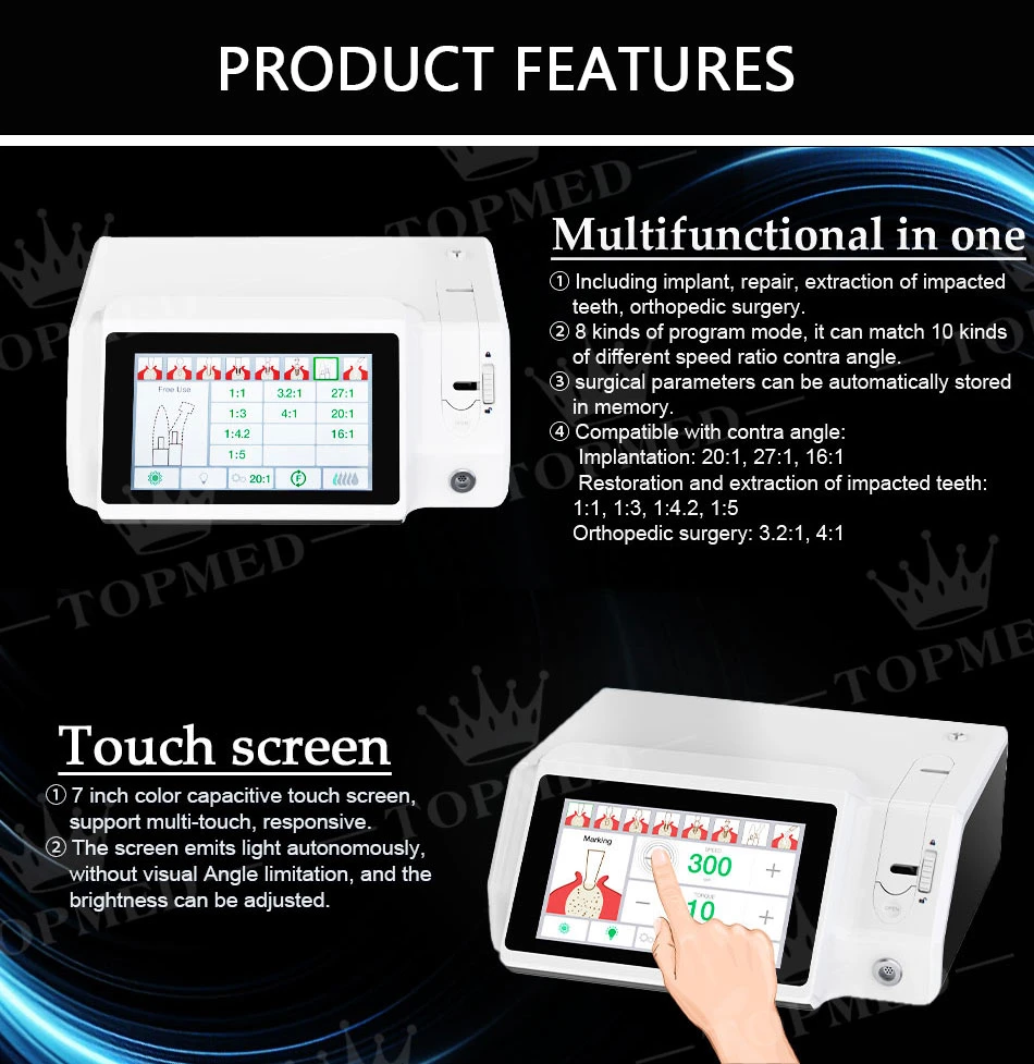 Torque Control Micro Touch Screen Fiber Optic Implant Motor Dental Equipment