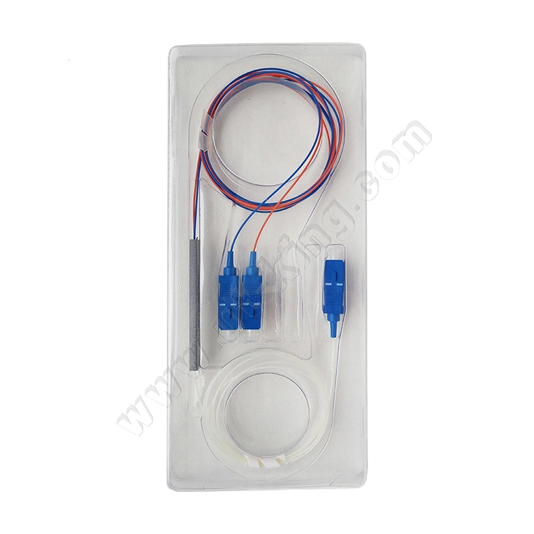 Most Popular Fiber Optic Steel Tube Sc/Upc Connector 1X2 Micro PLC Splitter