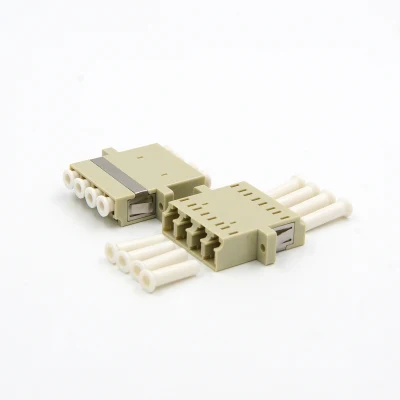  OEM&amp;ODM Hersteller LC UPC auf LC UPC Quad Om1om2 Fiber Optischer Adapter mit Flansch für FTTH-Kommunikation