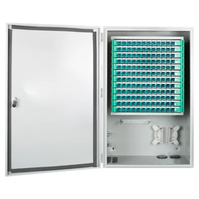  Lwl-Klemmenschrank Wandmontage, Voll Ausgestattete 144-Adrige Glasfaser Gehäuse Mit Cross-Connect-Optik