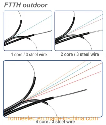  Glasfaserkabel Glasfaserkabel FTTH-Kabel für den Außenbereich 2 Kernkabel FTTH