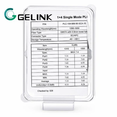 1X4 0,9mm SC APC Mini Blockless Optical Fiber PLC Splitter