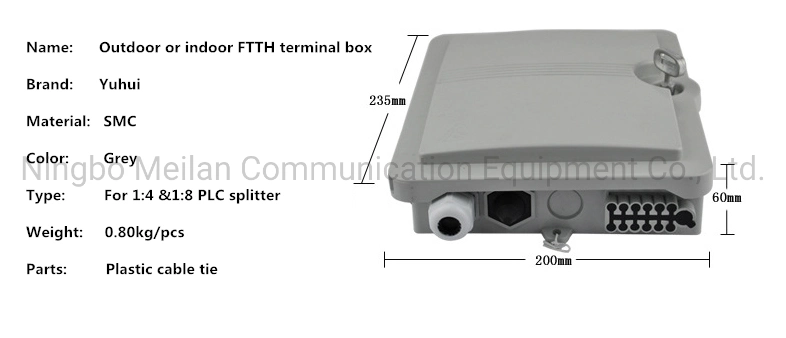 Waterproof PP Plastic 8 Core Pole Mount Type Terminal Box