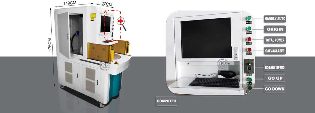 Fiber Optic Equipment for Automatically Rotary Marking Engraving Metal Plate Packing Box etc.