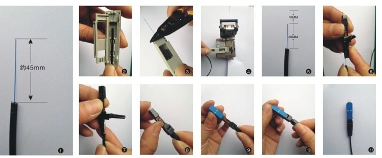 St Single Mode Embedded Type Fiber Optic Fast Connector