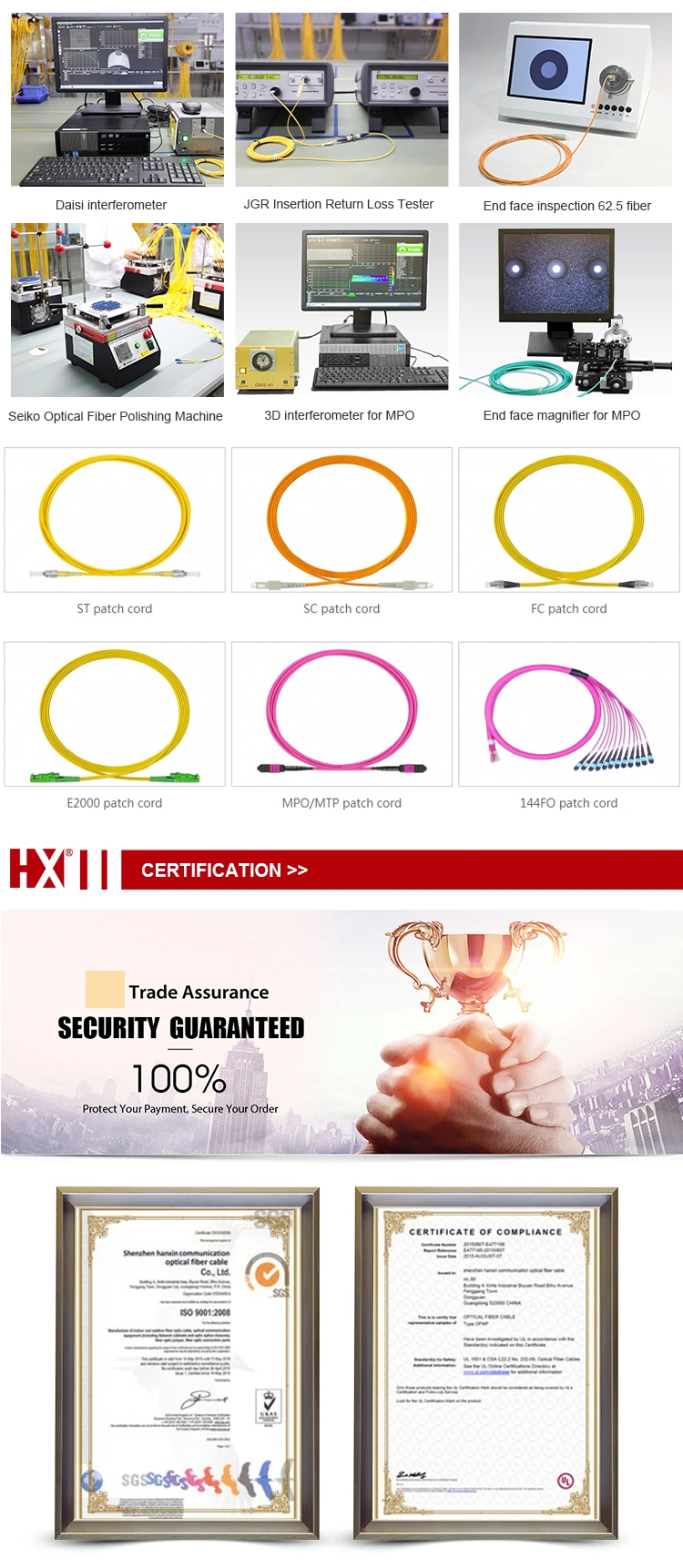 FTTH Connection 1/2 Core Singlemode Sc/APC or Upc Fiber Optic Patch Cord