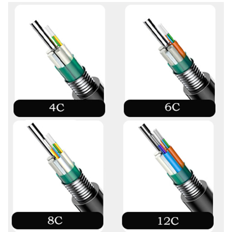 Underground Outdoor Multi Mode 2/4/6/8/12/24/48/96/128/288 Core Armored Cable GYTY53 Fiber Optic Cable