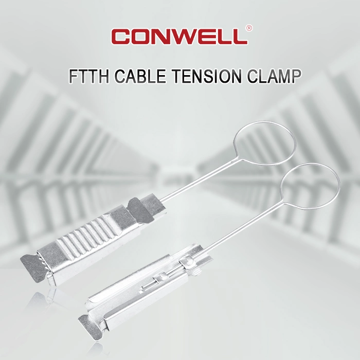 Small FTTH Drop Cable Dead End Tension Clamp