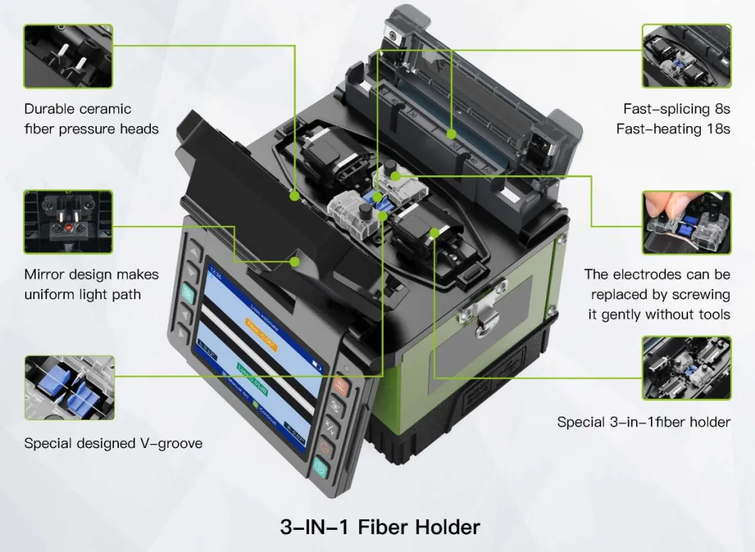 Empalmador De Fusi&oacute; N De Fibra, Tiempo De Empalme De 5 Segundos Empalme T&eacute; Rmico De 15 Segundos, Kit FTTH PARA Proyectos De Fibra Y Cable