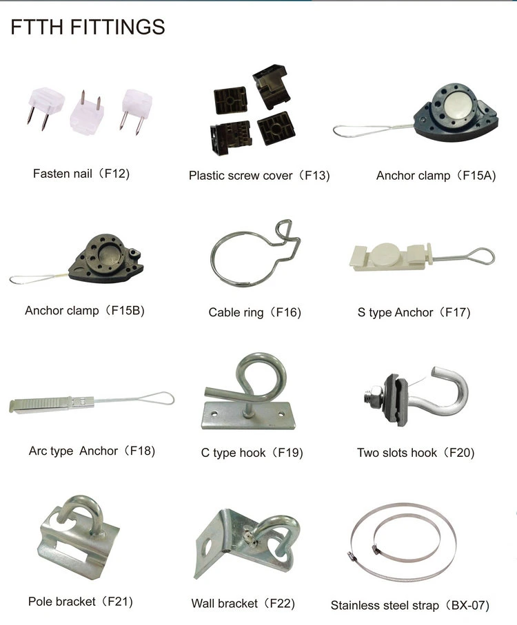 FTTH Cable 2 Slots Hook Type Span Clamp for Drop Cable