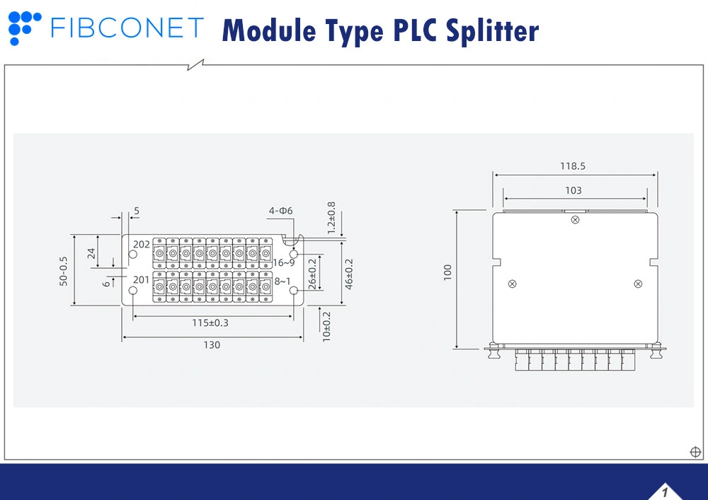 FTTH Sc APC PLC Splitter Fiber Optic Module Type PLC Splitter Connector