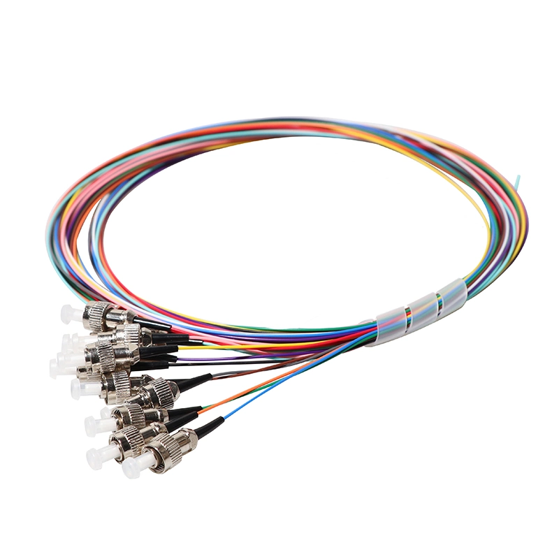 0...9mm FC 12 Core Fiber Optic Pigtail Sm Simplex 1.5m Optical Fiber Pigtail /Cord Cable