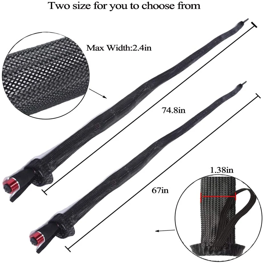 Flexible Pet Braided Expandable Sleeving Fishing Rod Covers Fishing Tackle Braided Mesh