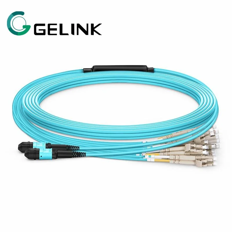 8/12/16/24/72/144fiber Sm/Om3/Om4 Qsfp 40g MPO MTP to 10g LC/Sc Breakout Cable Fiber Optic Patch Cord