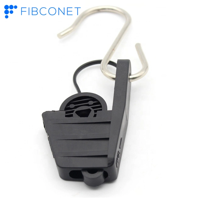 FTTH Fiber Optic Plastic (S-type) Steel Hook 2-8mm Drop Cable Wire Tension Clamp