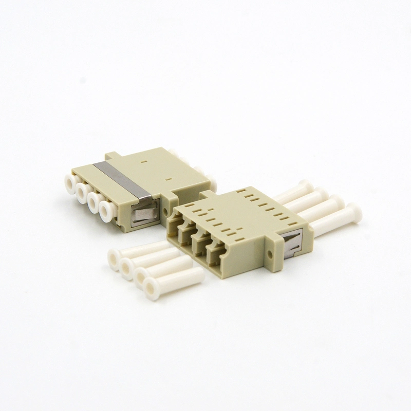 OEM&ODM Manufacturer LC Upc to LC Upc Quad Om1om2 Fiber Optic Adapter with Flange for FTTH Communication