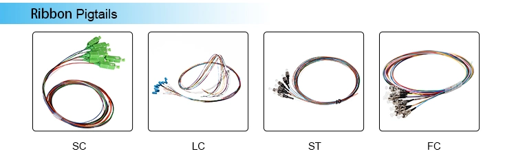 0...9mm FC 12 Core Fiber Optic Pigtail Sm Simplex 1.5m Optical Fiber Pigtail /Cord Cable