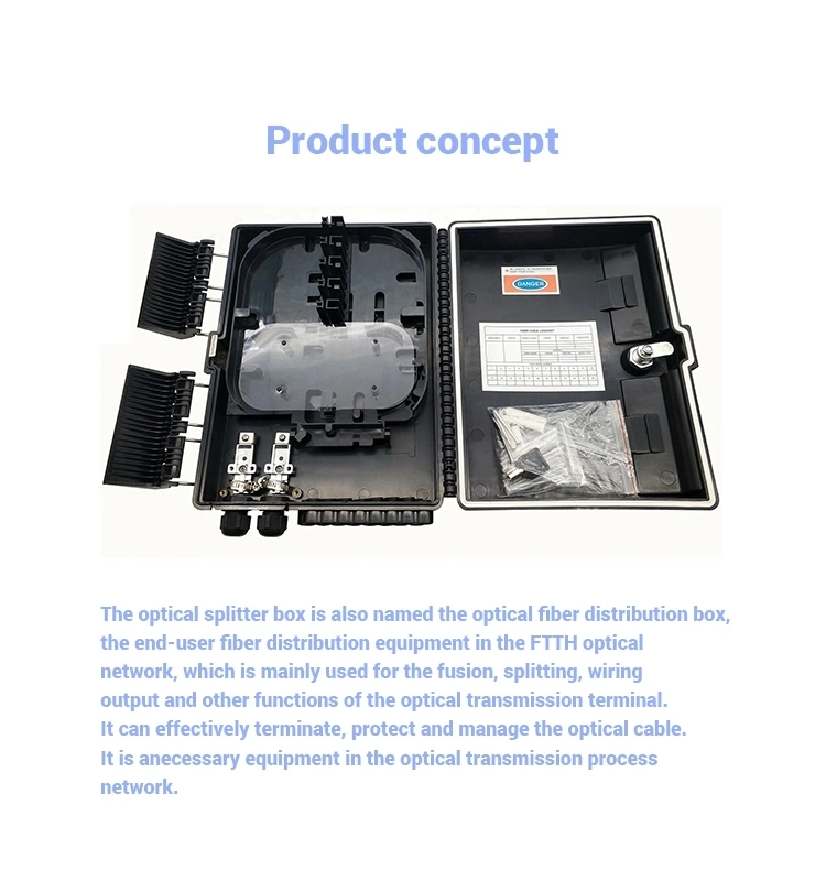 FTTH 16 Core Fiber Optical Termination Box 16c Outdoor Indoor Optic Access Terminal Splice Splitter Connection Box FTTH Distribution Box