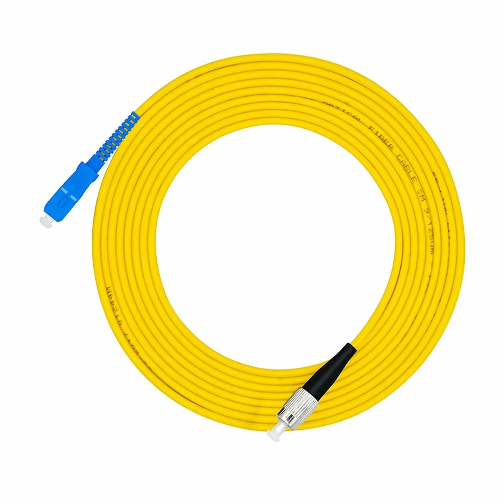 15m Optical Patchcord Simplex Single Mode 9/125um Sc FC LC St Connector Fiber Optic Drop Cable Patch Cord PVC