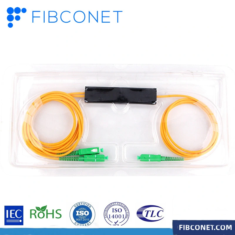 FTTH 1*2 Sc APC Upc 1310/1550nm Optical Fiber Optic Fbt Splitter