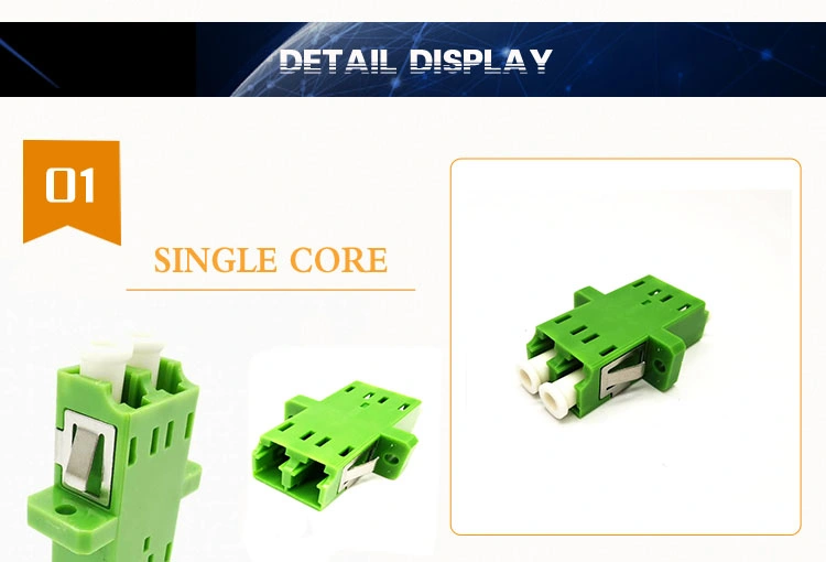 Factory Supply LC/APC Single Mode Duplex Fiber Optic Adapter with Flange