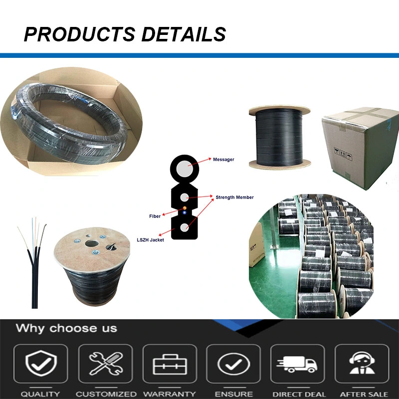 Gjxh Gjxch 1, 2, 4, 6, 8, 12 Cores FTTH Flat Indoor/Outdoor Fgjyxfch G657 Fiber FTTH Drop Cabl