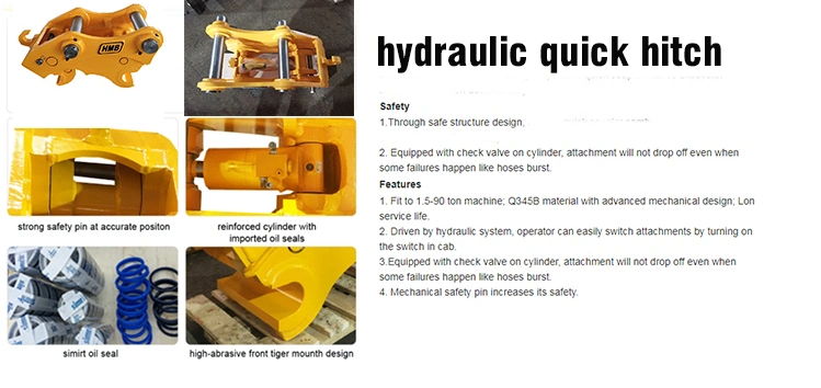 Quality Guaranteed Hydraulic Quick Connector Hitch Coupler for Excavator Wheel Loader