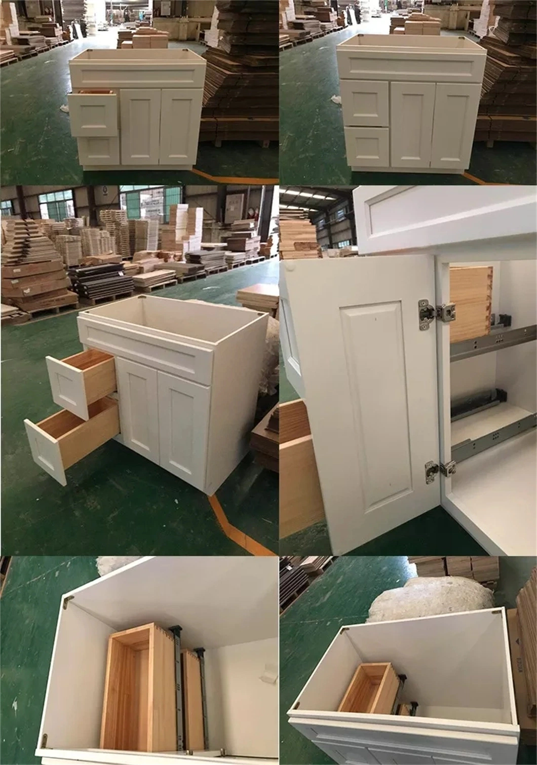 Foshan Plywood Woodenjapanese Fiberglass Shaker Kitchen Cabinet