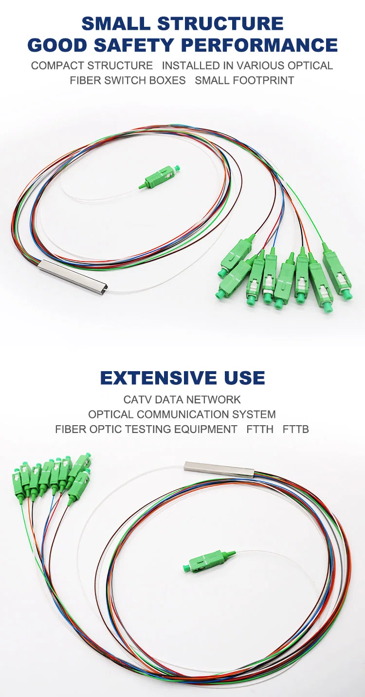 1X4 1X16 Steel Tube G657A2 G652D ISO Fiber Optic PLC Splitter